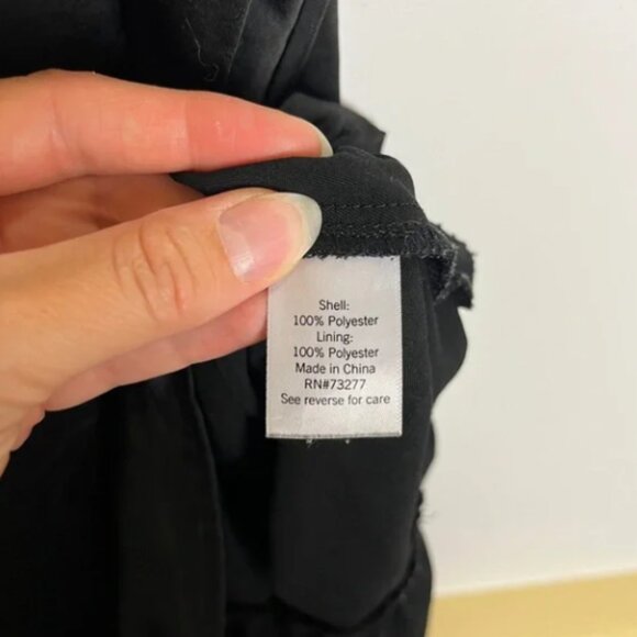 Nine West Black Satin Slip Babydoll Dress L Y2K Coquette Whimsigoth Goth LBD - Picture 3 of 8